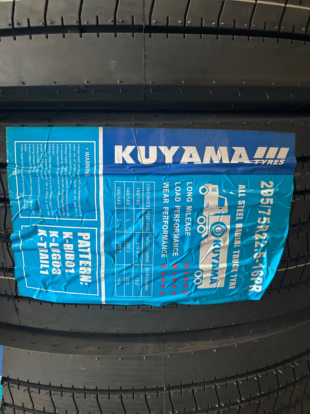 295/75r22.5 Kuyama K-TRAIL