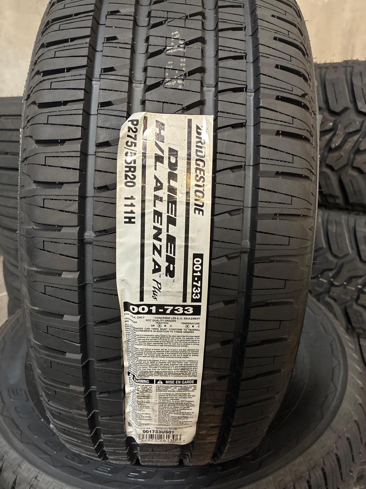 P275/55R20 DUELER H/L ALENZA PLUS BRIDGESTONE