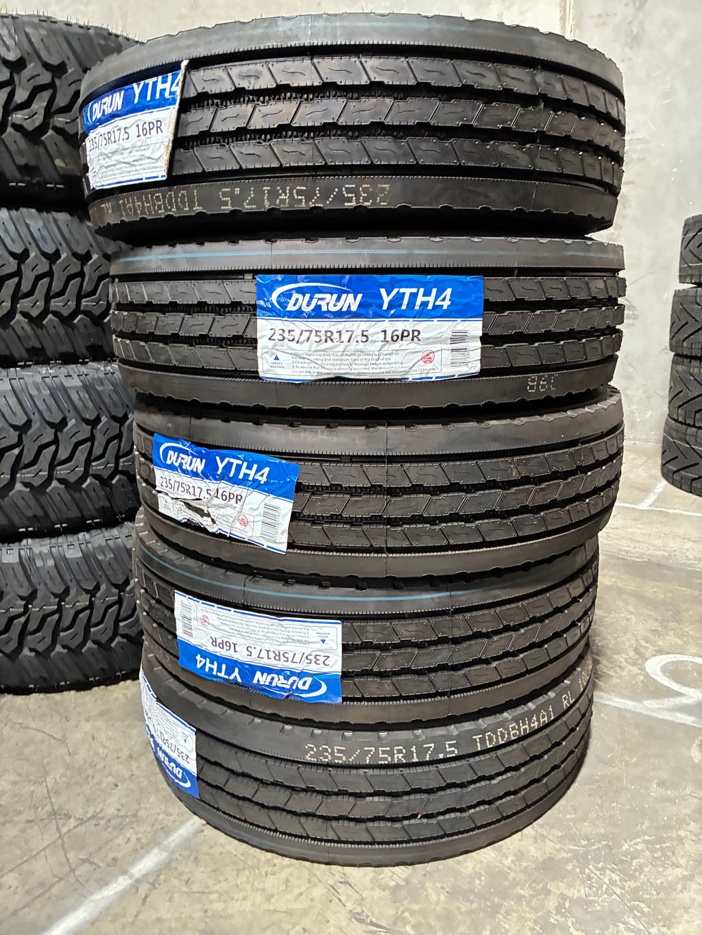 YTH4 235/75r17.5 16ply Durun All Position Straight Rib Tire
