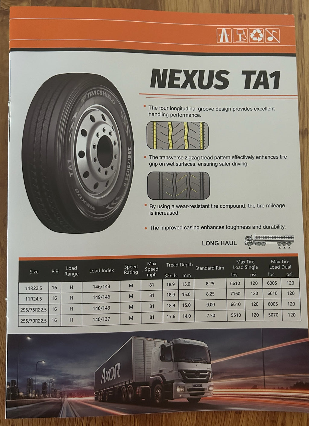TA1 11r24.5-16 Tracshield Nexus All Position Tire