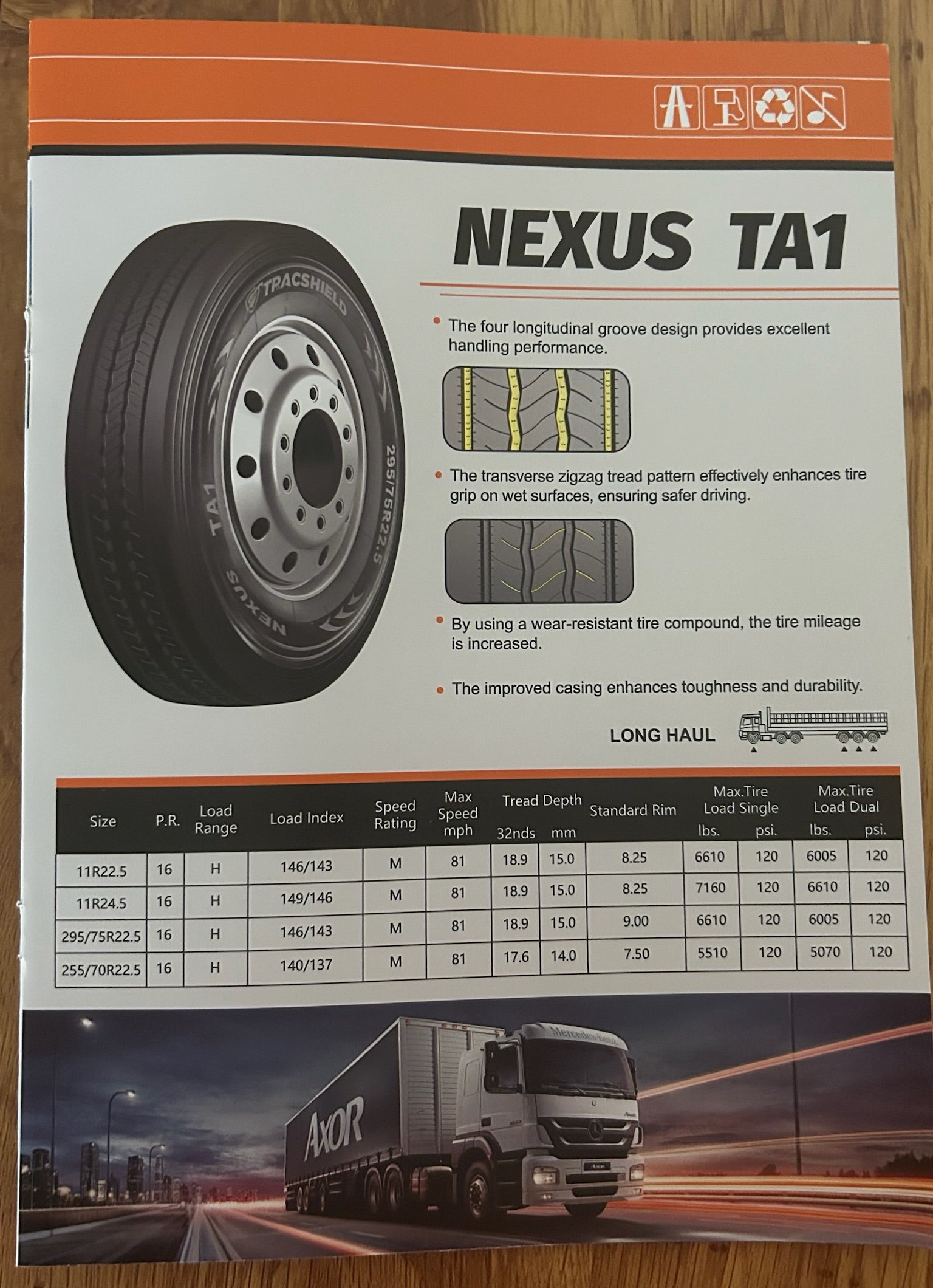 TA1 11r24.5-16 Tracshield Nexus All Position Tire