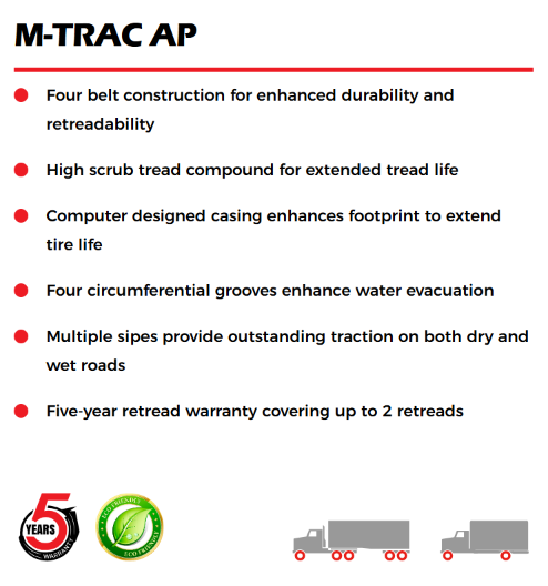 11r22.5 Mastertrack M-TRAC AP All Position Tire